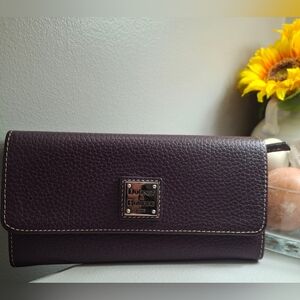 Dooney & Bourke Merlot Pebbled Leather Wallet EUC